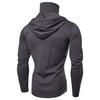 Men's Winter 2021 Skull Print Hoodie with High Collar and Long Sleeves