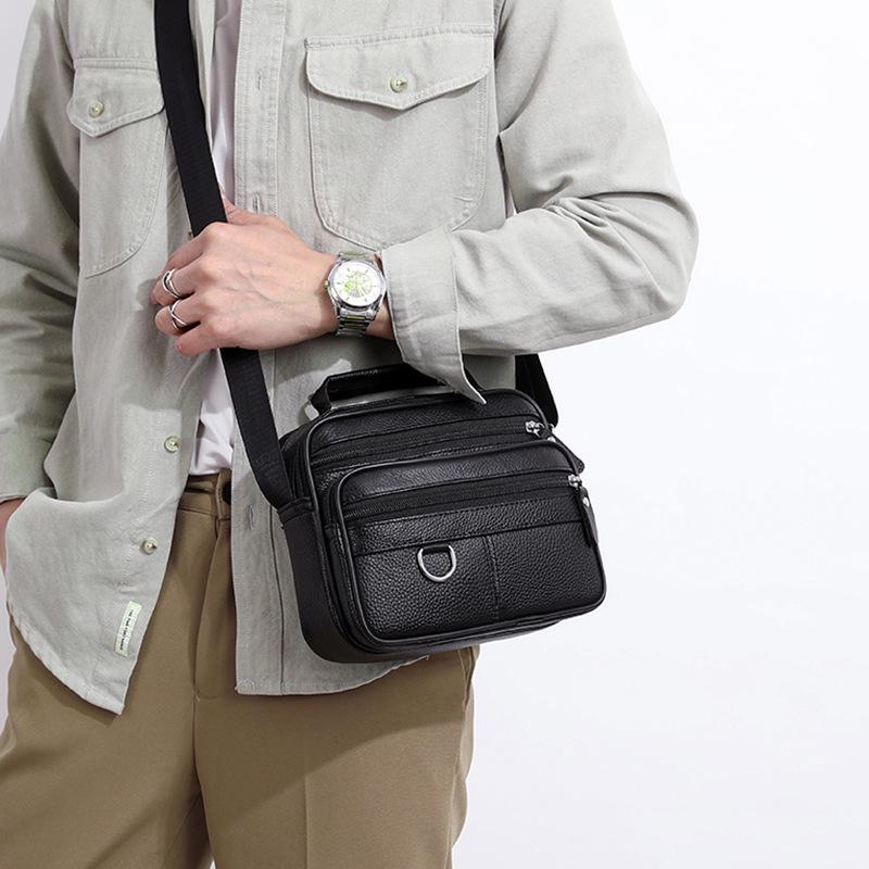 Men's Multifunctional Genuine Leather Crossbody Shoulder Bag