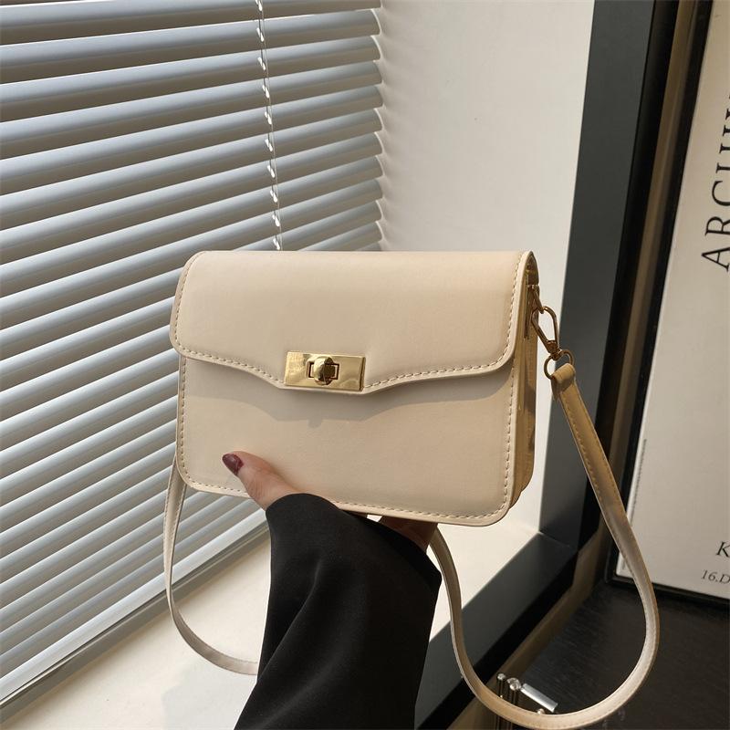 

Новый замок Однотонный Простой Высококлассный Городской Рюкзак-Кроссбоди на Плечо Женский белый