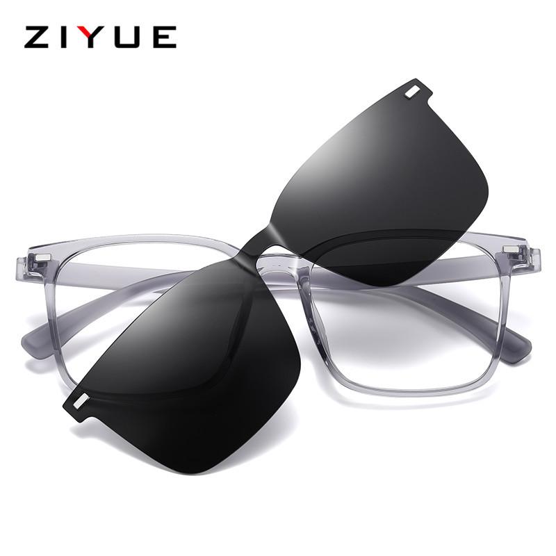 Ochelari de soare polarizați cu clips la modă, ramă TR90, pregătiți pentru dioptrii, protecție UV