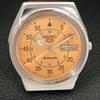 AUTOMATIC VINTAGE SEIKO 5 JAPAN 6349A MENS ORANGE COLOR DIAL WATCH a701293-5 R206a-a701293