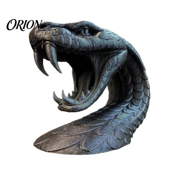 Gothic Snake Figurine 3D Printed Snack Head Figurine, PLA Simulated Model, Novelty Black Model Desktop Ornament for Home, Bookshelf Art Decoration серый