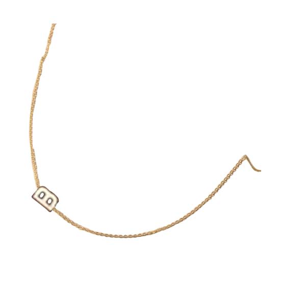 

Золотое ожерелье с инициалами для женщин, крошечная боковая буква, цепочка, ожерелье, позолоченные украшения для девочек-подростков, подарки B золотистый
