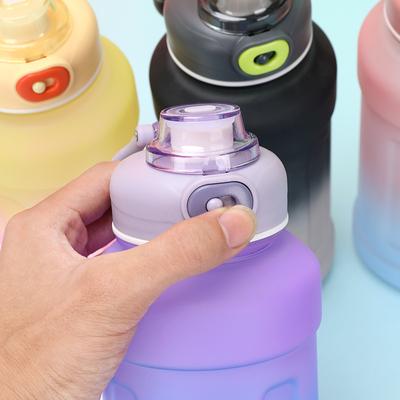 Garrafa de água esportiva com marcador de tempo, copo à prova de vazamento, garrafa de água portátil motivacional para esportes ao ar livre, fitness, sem BPA