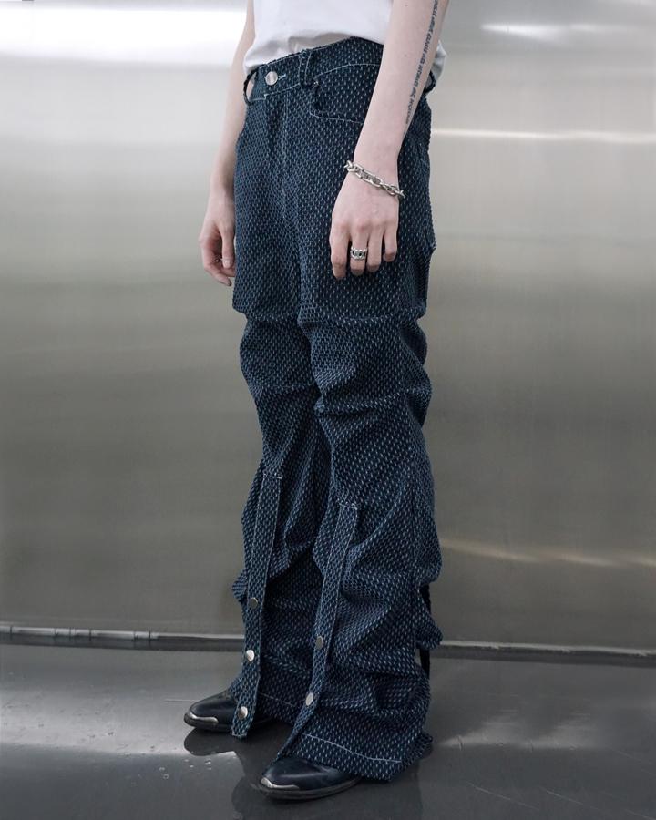 Ubing Crumble Punching Denim Pants (Navy)