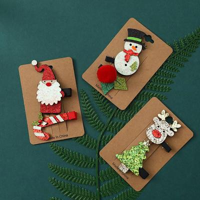 (Joy choose)Christmas Hair Clips Two Sets Of Holiday Dress Up Head Ornaments Small Gifts