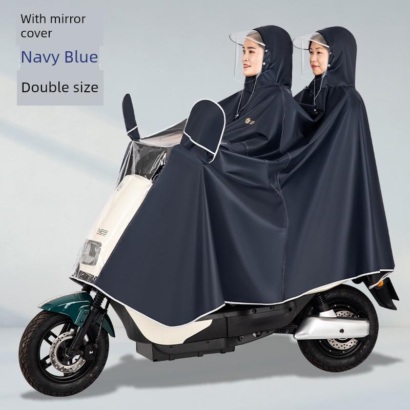 Raincoat for Electric Bikes and Motorcycles, Single or Double Person, Men's and Women's Models, Enlarged Size, Long Full-Body Rain Poncho for