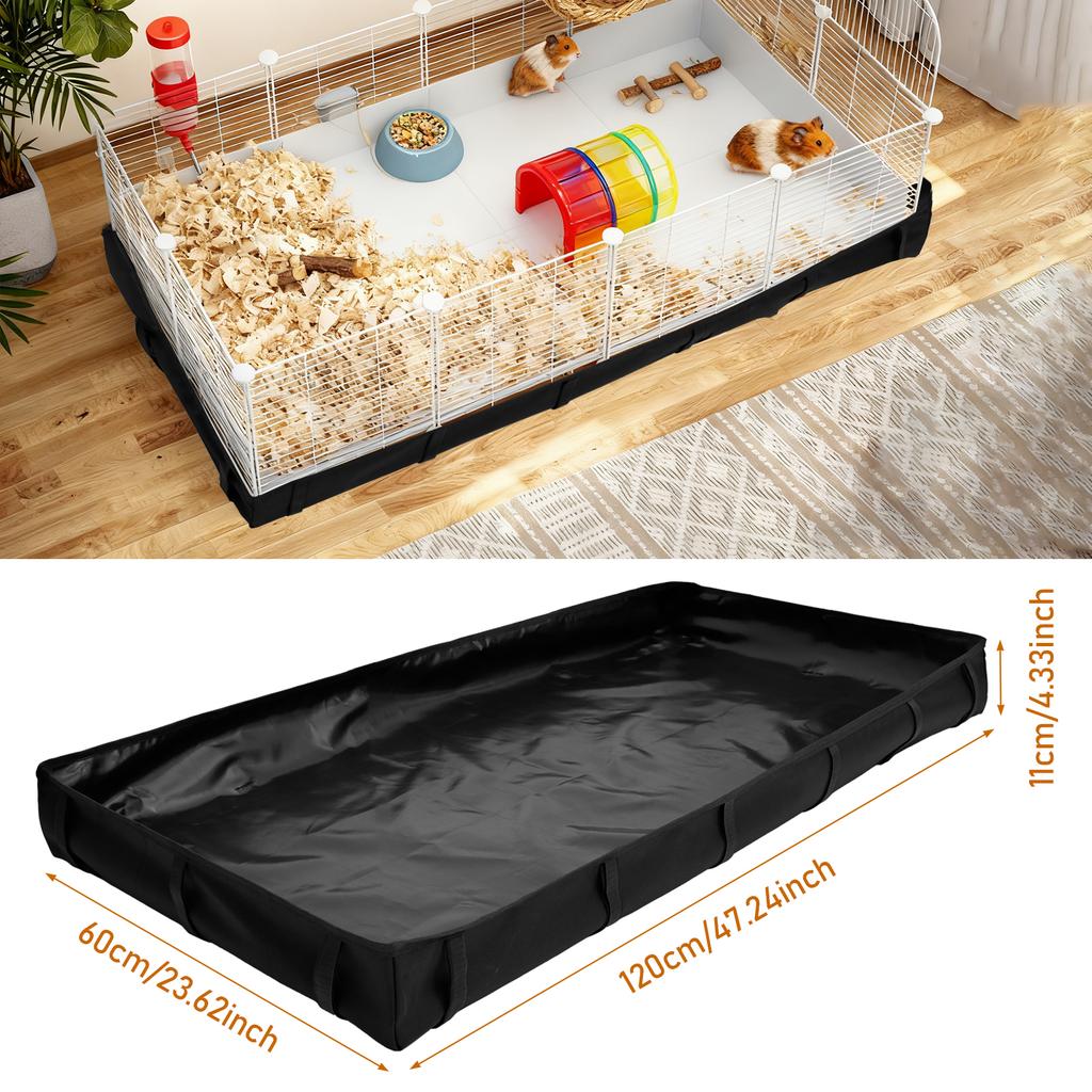 Guinea Pig Cage Liners Oxford Cloth Waterproof Small Animal Cage Bedding Inner Liner with Sticky Strap Pet Supplies Accessories