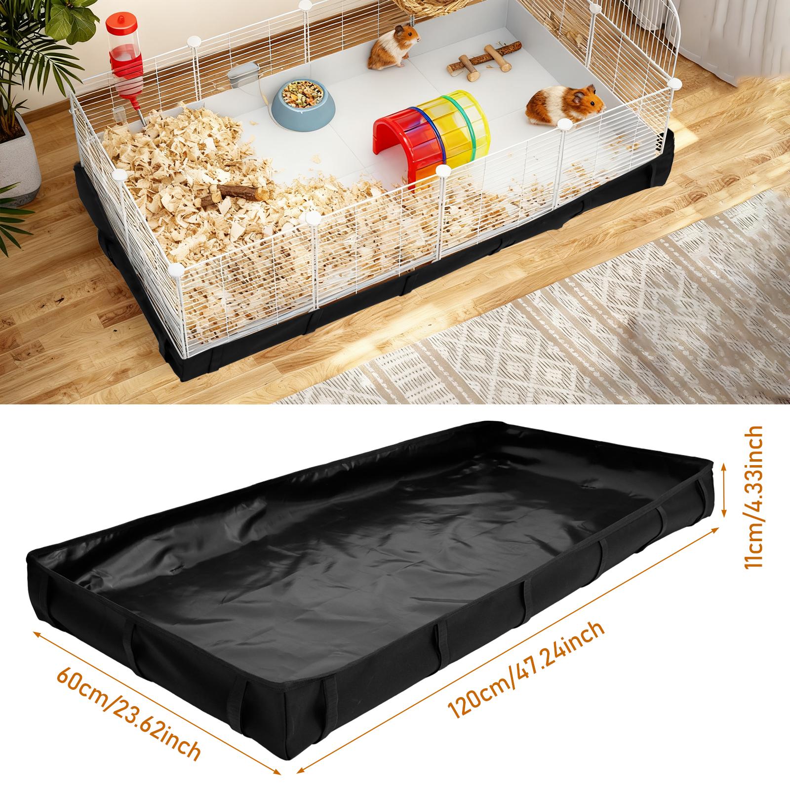 

Guinea Pig Cage Liner Waterproof Oxford Cloth Guinea Pig Cage Tarp Bottom Hamster Hedgehog Small Animal Habitat Fence Base Pad чорний