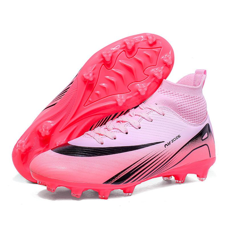 High-Top Football shoes for men and women broken nails artificial lawn spikes youth leather competition training shoes