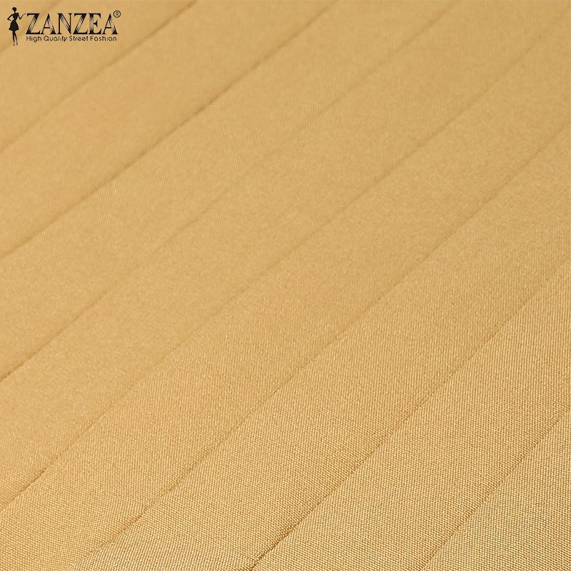 ZANZEA Women Elegant Doll Collar Casual Short Sleeve Dress