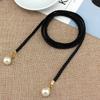 Korean Version Woven Thin Belt Women's Versatile Decorative Waist Rope Women's Sweet Dress Knotted Skirt Pearl Waist