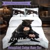 Set Biancheria da Letto Personalizzato 3 Pezzi Copripiumino con Testo Personalizzato Kontra K Set Federe Regalo per la Camera da Letto