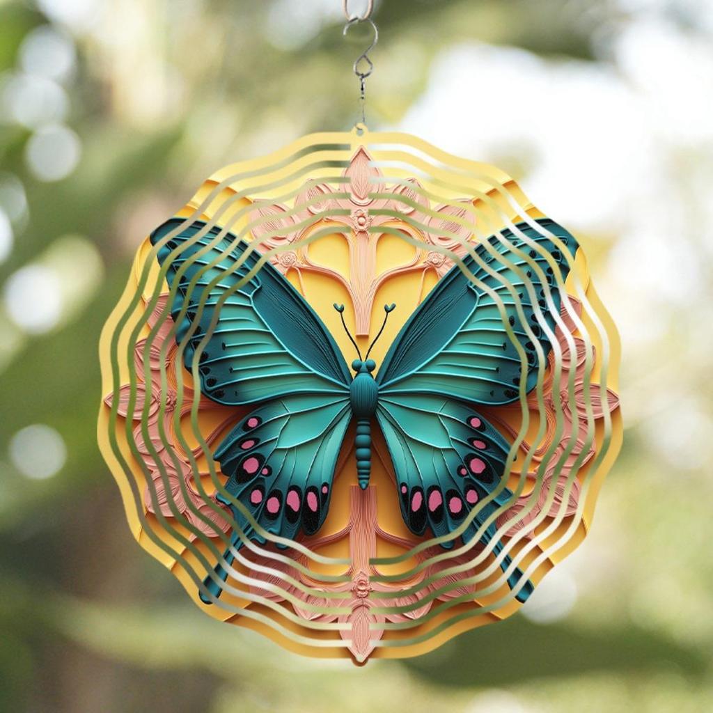 10 Zoll Windspiel mit 360 Grad drehbarem Haken Keine Batterie erforderlich für Outdoor Rasen Gartendekor Frühling Sommer Feiertagsgeschenk