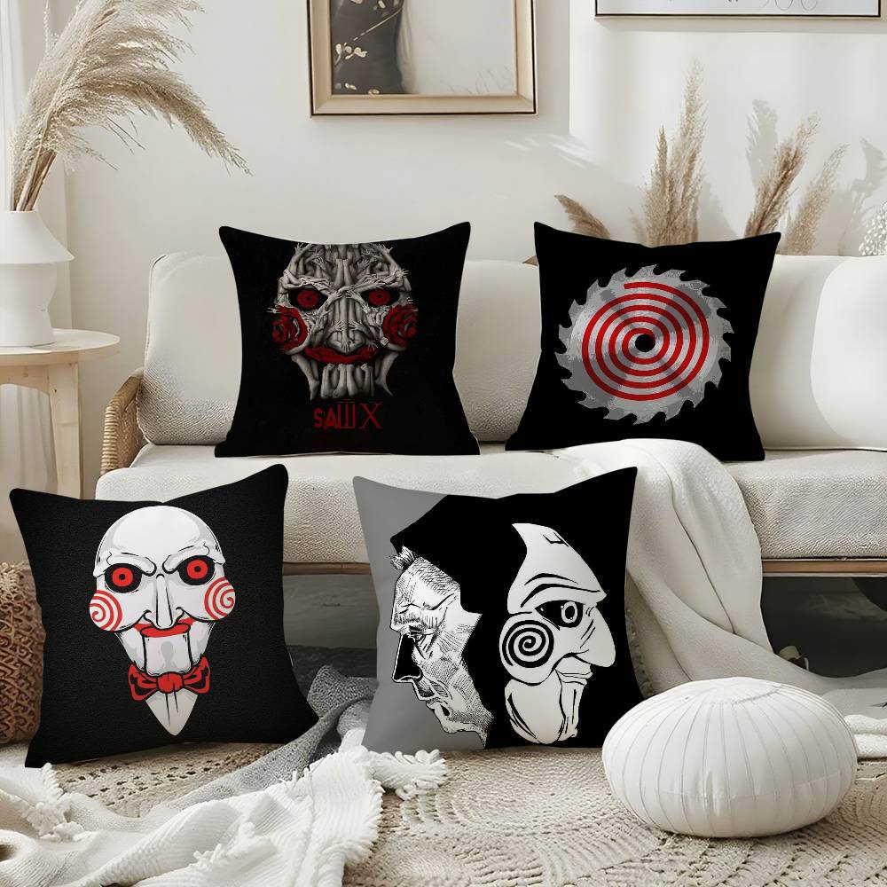 Horror Movie S-Saw X Pillow Case Office Sofa Dorm Chair Back Short Plush Double-Sided Printing Home Cushion Cover