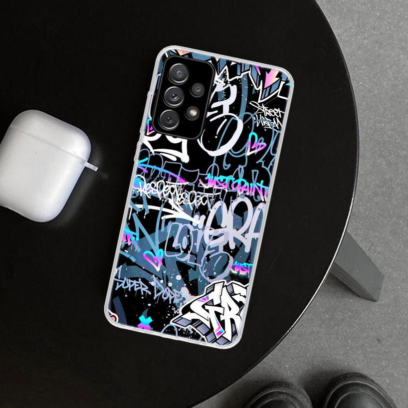 Graffiti Fashion Cool Phone Case Cover for Samsung Galaxy A12 A22 A32 A52 A72 A02S A51 A50S A31 A20S A10S Note 20 Ultra 10 Plus