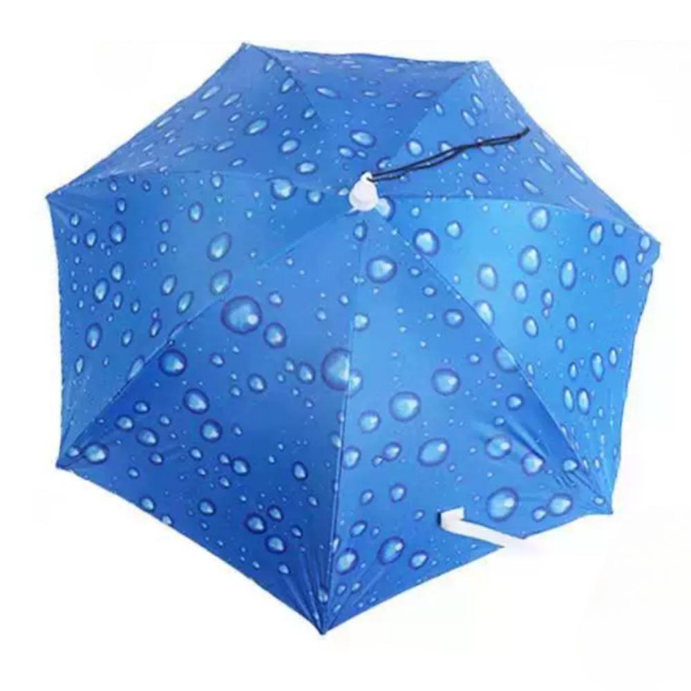 Umbrella Hat, 77cm Sunscreen Windproof Cap Umbrella Head-Mounted Umbrella Folding Fishing Umbrella for Outdoor Camping Beach