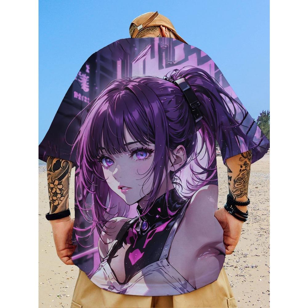 Men's T-shirt Anime Girl Character T-shirt 3D T-shirt