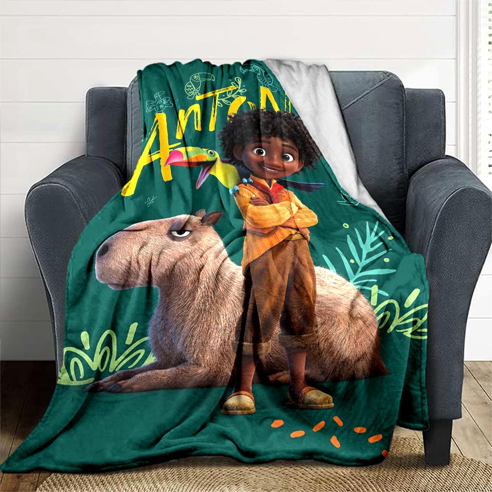 Antonio Capybara Adventure Flannel Blanket Super Soft Warm Cozy Blanket For Sofa Bed Office Travel Allseason Home Decor Gift
