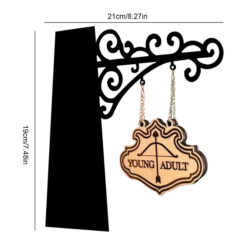 Book Nook Sign Book Genre Signs With Brackets for Bookshelf Easy Installation Divider Labels Library Supplies for Hotel