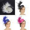 Vintage Bridal Hat With Feather Decor For Wedding And Cosplay