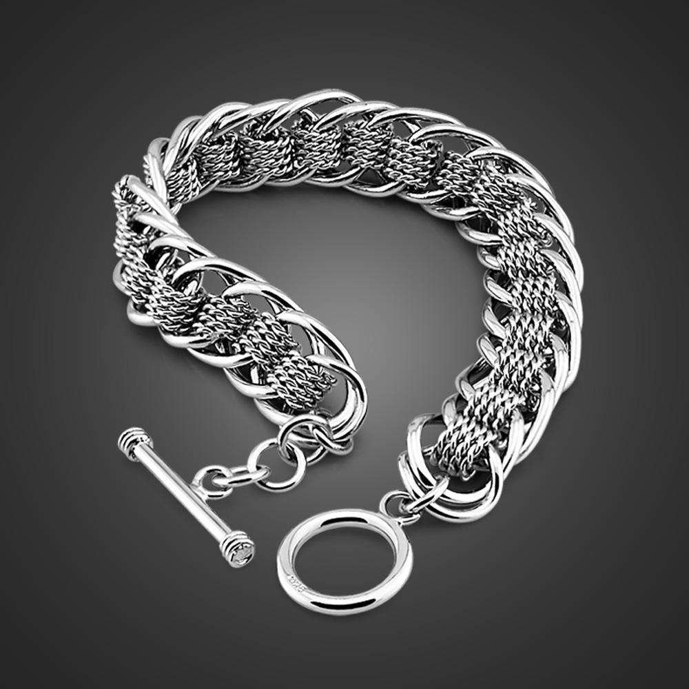 Trendy Italy Men's Bracelets 10 Mm 925 Sterling Silver Handmade Woven Loop Cuban Link Chain Necklace Jewelry