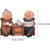 Anniversary Elderly Figurines, Miniature Figures Grandma Grandpa Statue Small Fairies Figurines for Grandparents Parents Anniversary Wedding Home