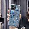 Coque de téléphone méduse bleue pour iPhone 16 15 14 Plus 13 12 11 Pro Max XR XS Max 7 8 Plus Housse Kawaii Étui Bumper 16 15 14