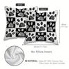 Cute Dog Paw Print Pillow Cover Zipper Removable Home Decor No Insert
