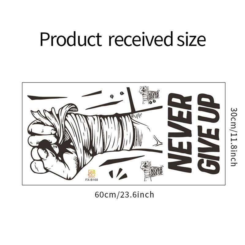 

Ніколи не здавайся Мотиваційна наклейка на стіну Декор стіни спортзалу ПВХ Фраза-цитата «Ніколи не здавайся» Наклейка на стіну для спорту, тренувань у спортзалі чорний