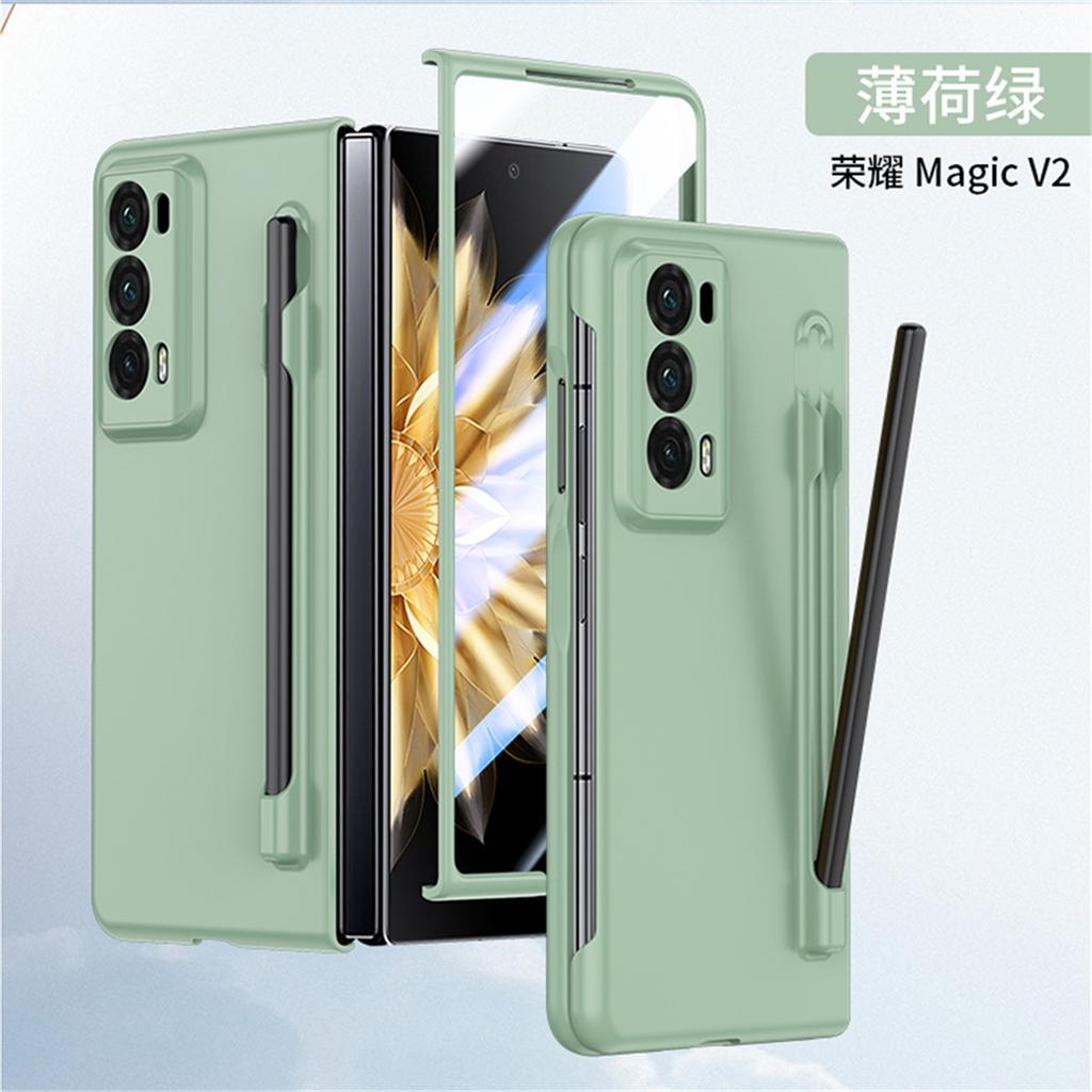 Handyhülle Für Honor Magic V2 Einfarbige PC-Hartschale Schutz Stoßfest Schutzfolie Mit S Pen Rückseite