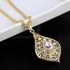 Sunspicems Unique Gold Color Morocco Long Pendant Necklace Snake Chain for Women Arabic Ethnic Wedding Jewelry Turkish Gift