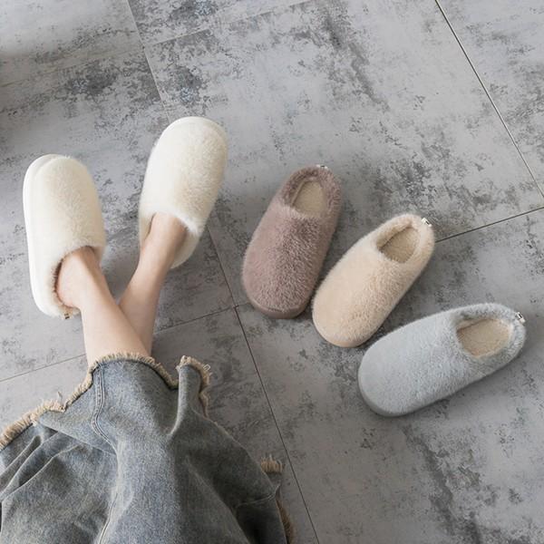 Slippers, Fur, Women's, Pure, Thick Sole, Men's, Unisex, Couple Slippers, High Resilience, Indoor Shoes, Room, Bare Feet, Linen, Quiet, Non-Slip,