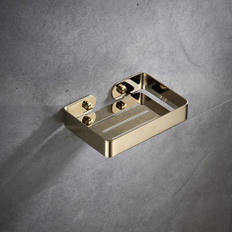 Seifenhalter Wandmontiert Einlagig Edelstahl Golden Organizer Regale Für Badezimmer Doppelbox Seifenhalter Regal