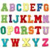 26Pcs/Set 6cm English Letter Patches Gold Edged Chenille Patches Iron On Stickers For DIY Crafts Clothing Hat Bag Decoration