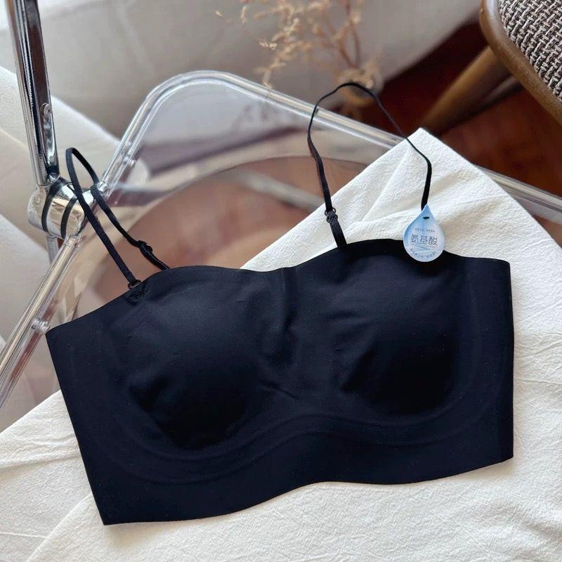 Ultra-Thin Cami Underwear Women Reducing Bust Anti- Peek One - Line Jelly- like Backless Anti- Sagging Summer Ice Silk Seamless Bustier