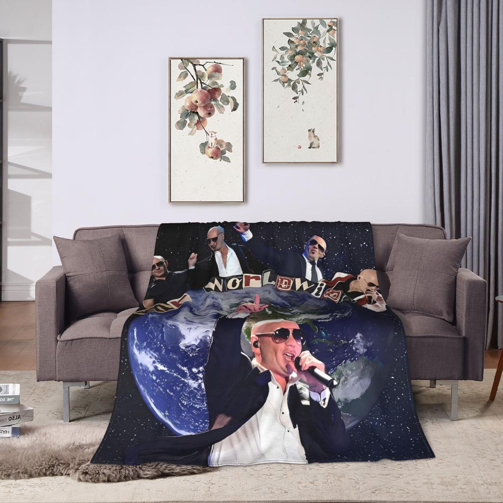 Mr Worldwide  Love Pitbull Blankets  Travel Office Flannel Throw Blanket For Couch Chair Super Soft Custom Quality Bedspread