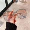 Occhiali da Sole Rotondi Vintage Colorati Gradiente Verde Trasparenti per Donna Nuova Moda Oversize Lega Eleganti Occhiali da Sole Tonalità Femminili