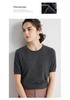 23 Autumn/Winter Women's Five-Sleeve Cashmere Sweater - Round Neck, Fashionable Half-Sleeve Knit Top