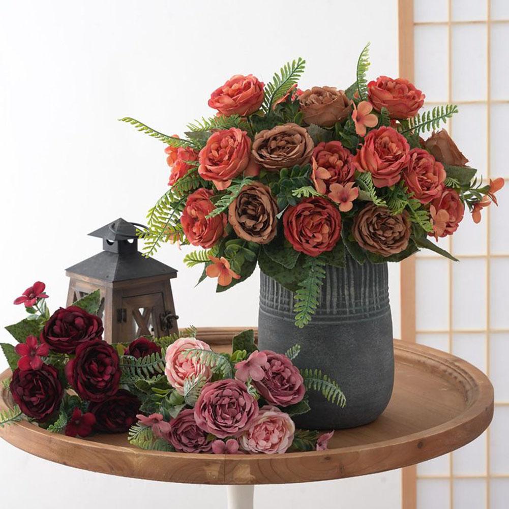 

28 * 19 см поддельный цветок искусственный букет пион шелковые цветы