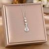 Women's Silver Titanium Steel Necklace with Micro-Inlaid Zircon - Elegant, Durable Clavicle Chain Jewelry