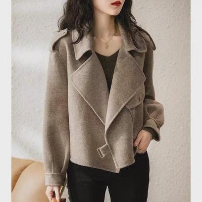 Italian Women's Autumn Woolen Short Coat - Stylish European Design