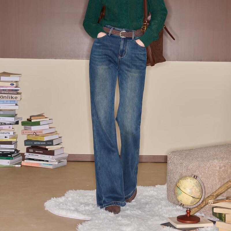 

Sancai Retro Flared Brushed Denim Jeans M 160/68A