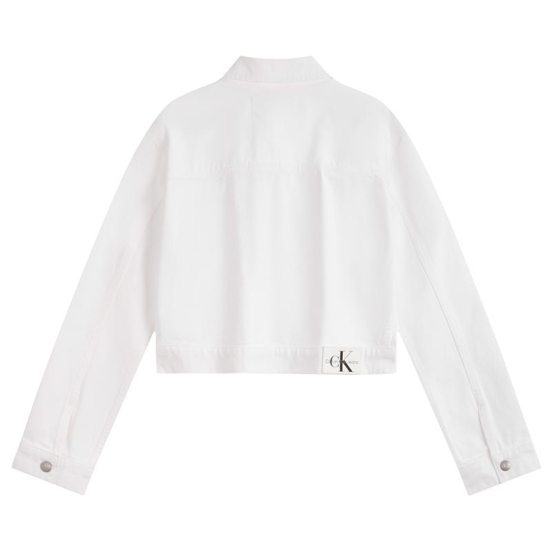 Calvin Klein Vintage Classic Zip Collar Long Sleeve Jacket Women Jacket Denim-White J223475