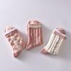 5 Stück/weiße florale Mid-Tube-Socken für Damen, trendige japanische Pudernebelfarbe, Student Loli Spring, dünner Abschnitt, JK-Socken, Pink, Neu