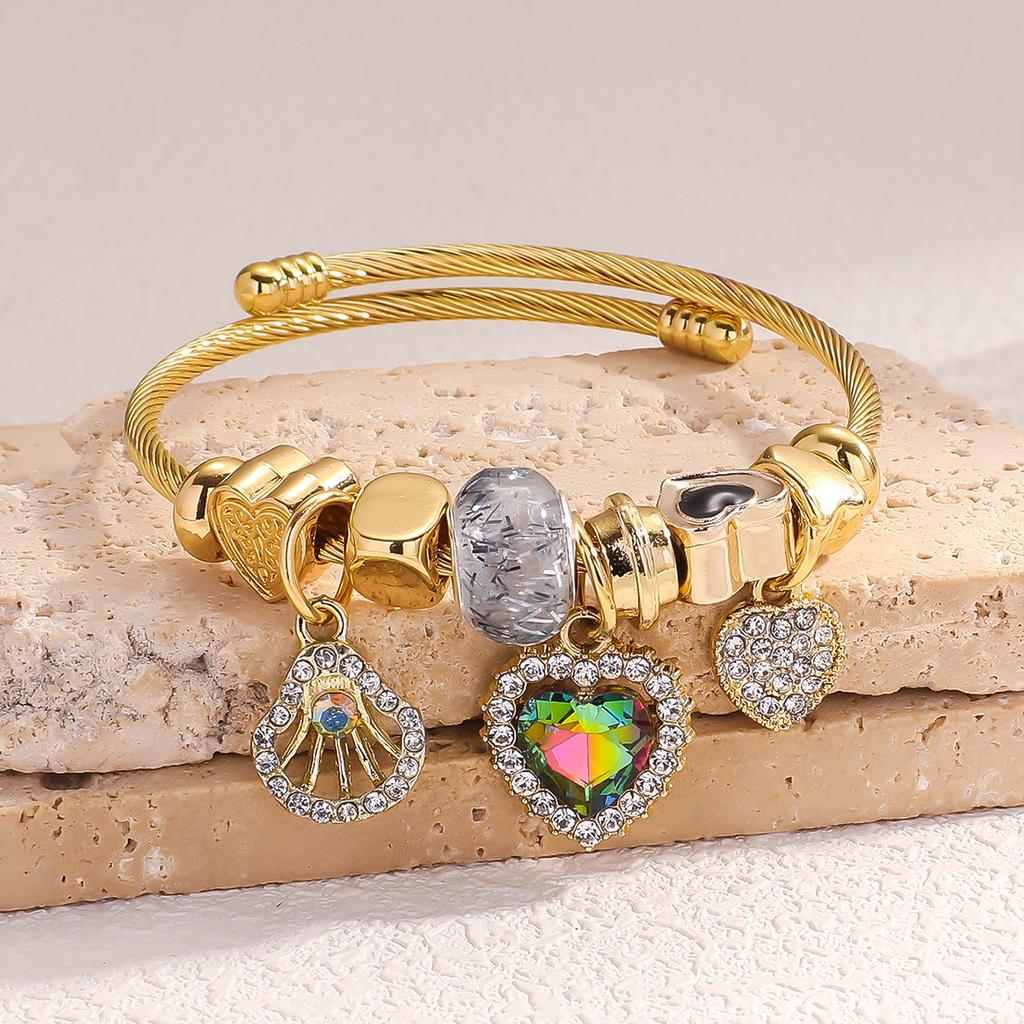 1PC Women's Fashion Pan Family Multi Element Beaded Love Bracelet Date Travel Banquet Party Holiday Dressing Gift