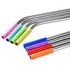 Elegant And Durable 8 Pcs Stainless Steel Metal Drinking Straws With Silicone Tips