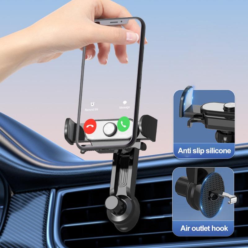 Universal Car Air Vent Mobile Phone Holder Navigation Bracket Multifunctional Automatic Clamping Stand Auto Interior Accessories