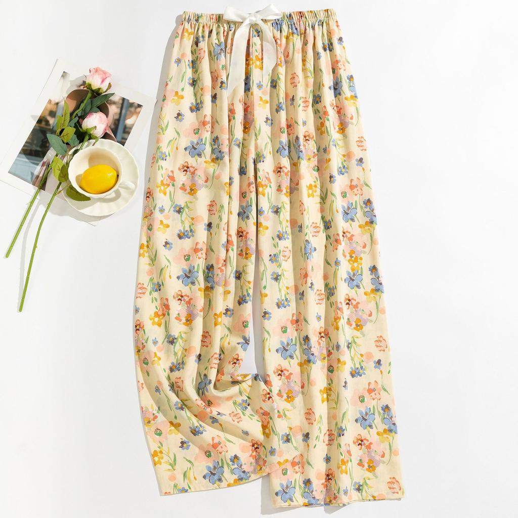 Cotton Silk Pajama Pants for Women, New Summer Style, Thin Cotton Casual Pants, Can Be Worn Outside, Large Size Home Pants