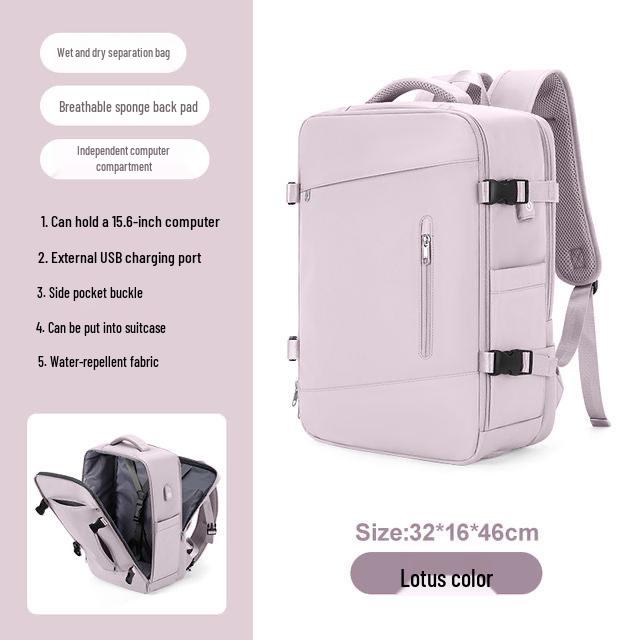 Girls' Extra Large Multifunctional Backpack with Wet/Dry Separation - Nylon, Waterproof, Ideal for Short Trips & School